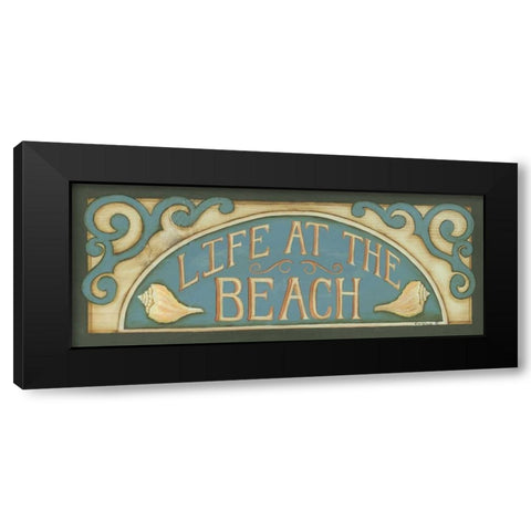 Life at the Beach Black Modern Wood Framed Art Print by Lewis, Kim