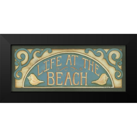 Life at the Beach Black Modern Wood Framed Art Print by Lewis, Kim