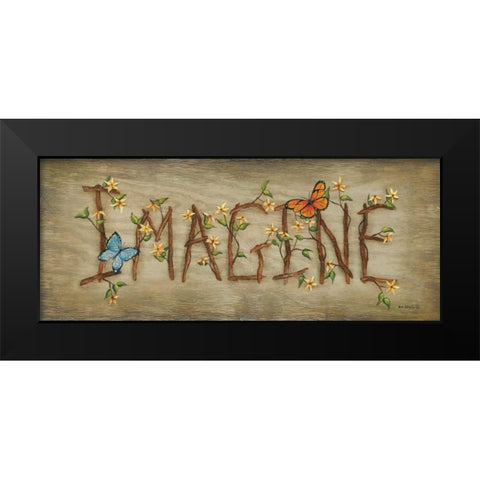 Imagine Black Modern Wood Framed Art Print by Lewis, Kim