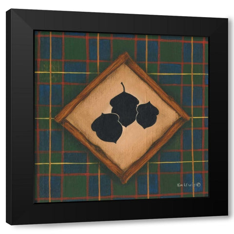 Acorns Black Modern Wood Framed Art Print by Lewis, Kim