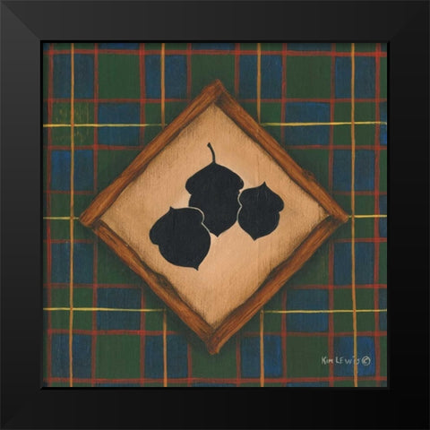 Acorns Black Modern Wood Framed Art Print by Lewis, Kim