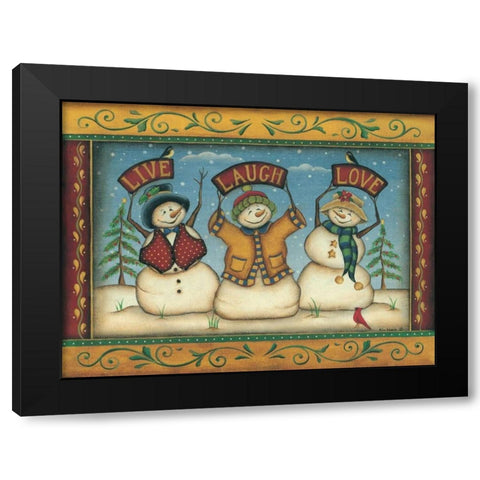 Live-Laugh-Love Black Modern Wood Framed Art Print by Lewis, Kim