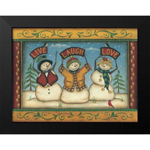 Live-Laugh-Love Black Modern Wood Framed Art Print by Lewis, Kim