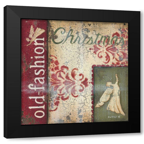 Old Fashioned Christmas Black Modern Wood Framed Art Print by Lewis, Kim