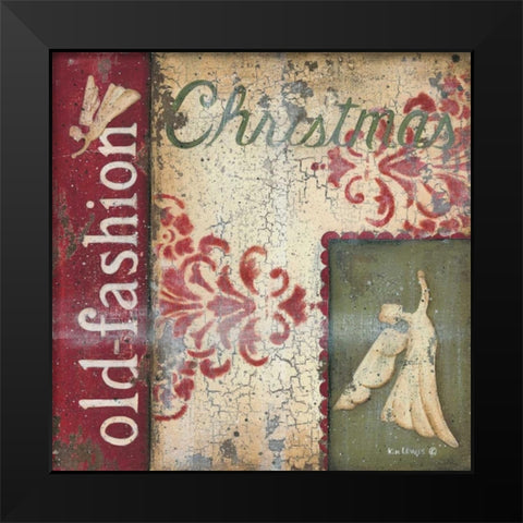 Old Fashioned Christmas Black Modern Wood Framed Art Print by Lewis, Kim