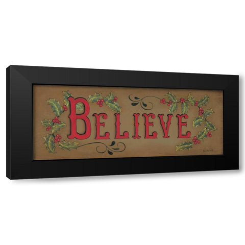 Believe Black Modern Wood Framed Art Print by Lewis, Kim