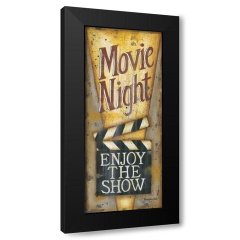 Movie Night Black Modern Wood Framed Art Print by Lewis, Kim
