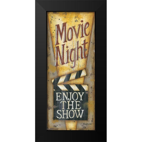 Movie Night Black Modern Wood Framed Art Print by Lewis, Kim