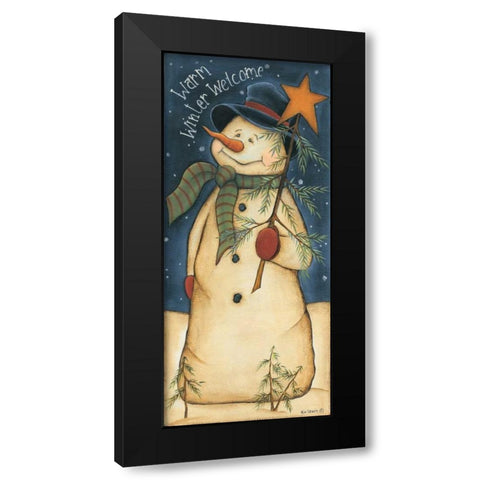 Winter Welcome Black Modern Wood Framed Art Print with Double Matting by Lewis, Kim