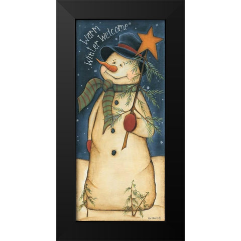 Winter Welcome Black Modern Wood Framed Art Print by Lewis, Kim