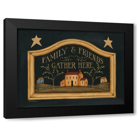 Family and Friends Black Modern Wood Framed Art Print by Lewis, Kim