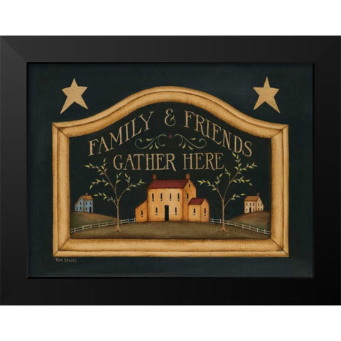 Family and Friends Black Modern Wood Framed Art Print by Lewis, Kim
