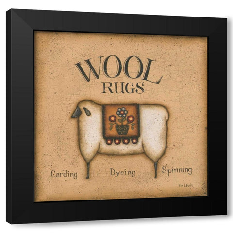 Wool Rugs Black Modern Wood Framed Art Print by Lewis, Kim