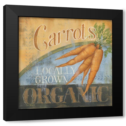 Carrots Black Modern Wood Framed Art Print by Lewis, Kim