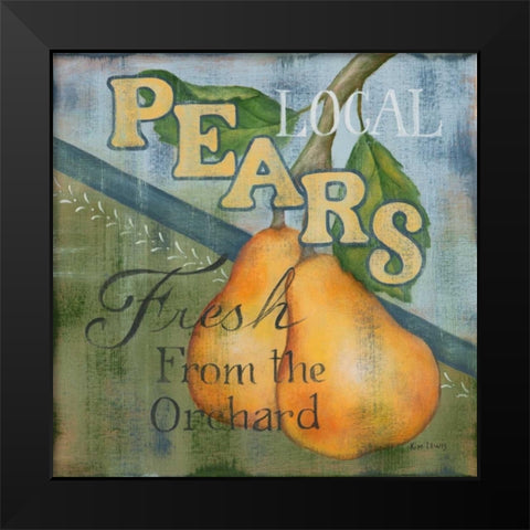 Local Pears Black Modern Wood Framed Art Print by Lewis, Kim
