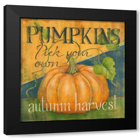 Pick Your Pumpkins Black Modern Wood Framed Art Print by Lewis, Kim