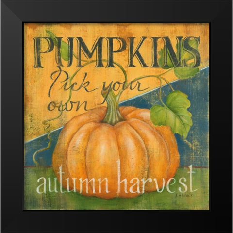 Pick Your Pumpkins Black Modern Wood Framed Art Print by Lewis, Kim