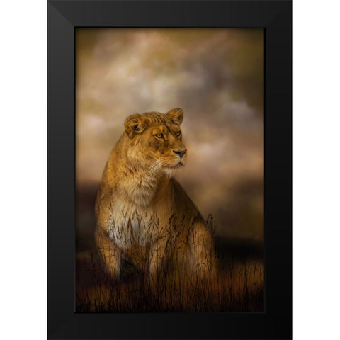 Lone Huntress Black Modern Wood Framed Art Print by Parker, Kelley