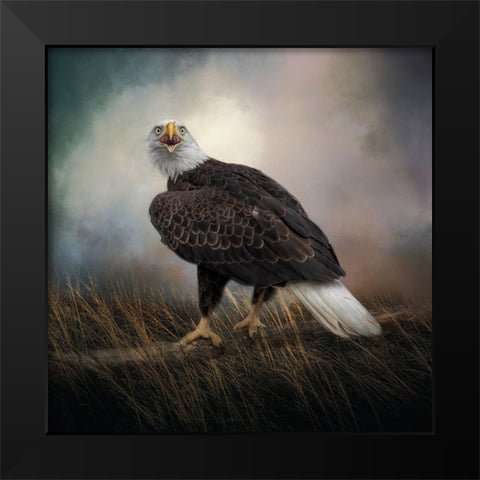 Warning Cry Black Modern Wood Framed Art Print by Parker, Kelley