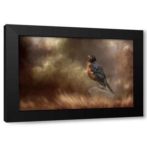 Greeting Autumn Black Modern Wood Framed Art Print with Double Matting by Parker, Kelley