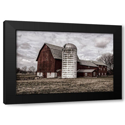 Big Red Black Modern Wood Framed Art Print with Double Matting by Parker, Kelley