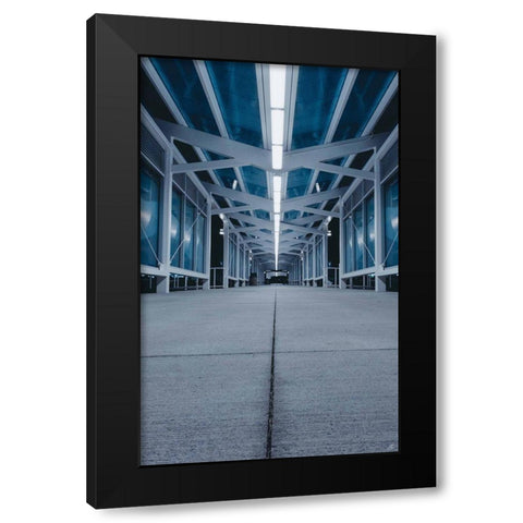 Blue Concrete Walkway Black Modern Wood Framed Art Print with Double Matting by Lee, Judson