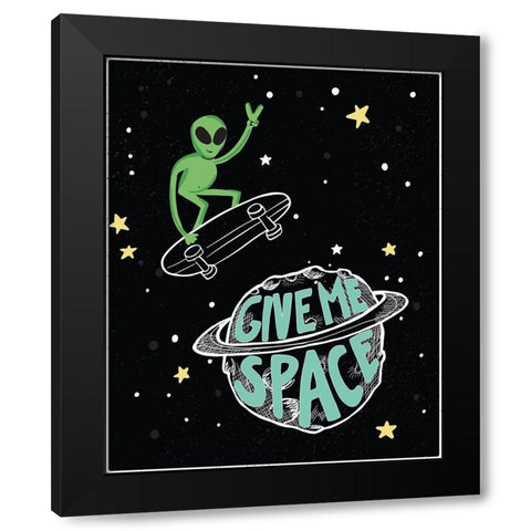 Give Me Space Black Modern Wood Framed Art Print by Rupp, Mariah