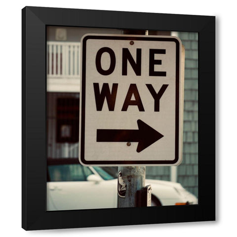 One Way Black Modern Wood Framed Art Print by Singleton, Ashley