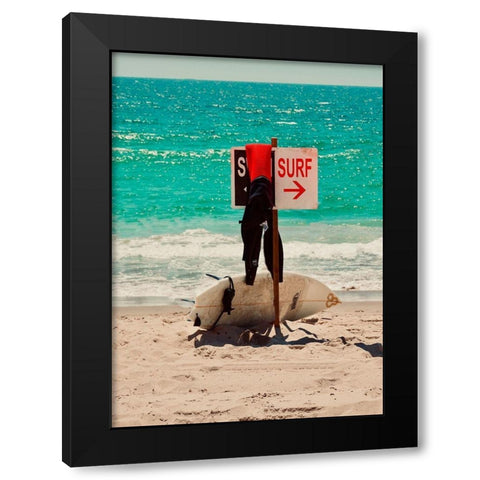 Surf Black Modern Wood Framed Art Print by Singleton, Ashley