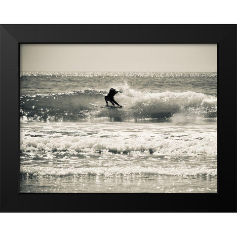 Surfer Buds II Black Modern Wood Framed Art Print by Singleton, Ashley