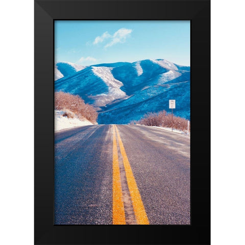 Winter Road Black Modern Wood Framed Art Print by Singleton, Ashley