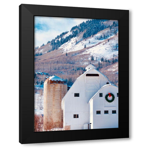 Winter Farm Black Modern Wood Framed Art Print by Singleton, Ashley