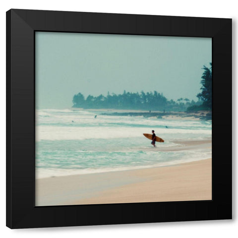 Solo Surfer Black Modern Wood Framed Art Print with Double Matting by Singleton, Ashley