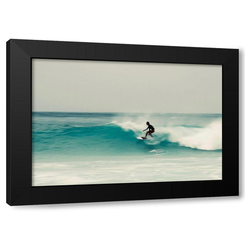 Wave Runner Black Modern Wood Framed Art Print with Double Matting by Singleton, Ashley