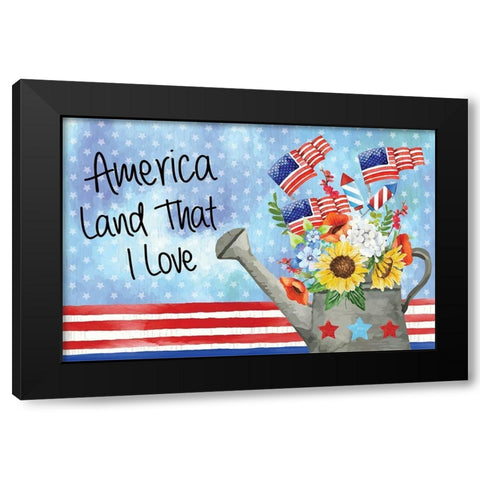 Land That I Love Black Modern Wood Framed Art Print with Double Matting by ND Art
