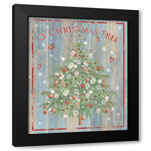 O Christmas Tree Black Modern Wood Framed Art Print by P.S. Art Studios
