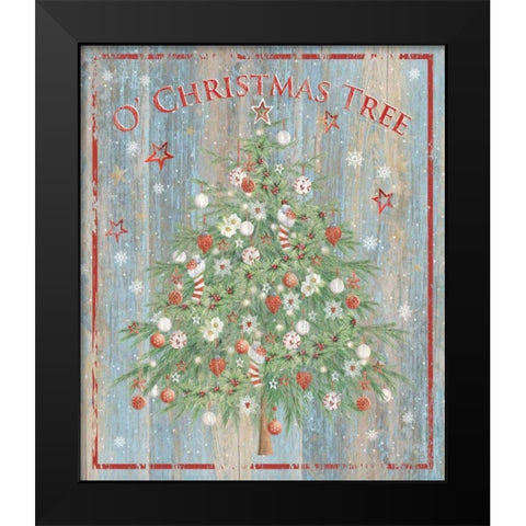 O Christmas Tree Black Modern Wood Framed Art Print by P.S. Art Studios