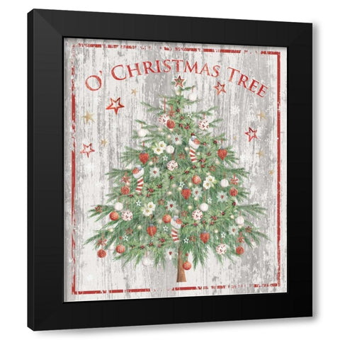 O Christmas Tree Black Modern Wood Framed Art Print by P.S. Art Studios