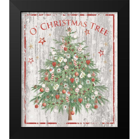 O Christmas Tree Black Modern Wood Framed Art Print by P.S. Art Studios