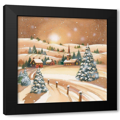 Evening Before Christmas Black Modern Wood Framed Art Print by P.S. Art