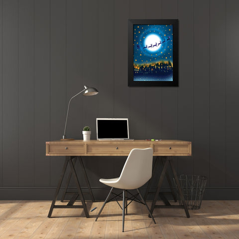 In Flight Black Modern Wood Framed Art Print by P.S. Art