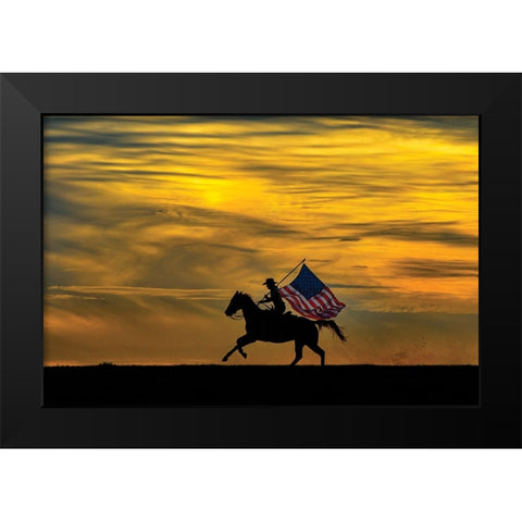 Patriotic Run Black Modern Wood Framed Art Print by PBurchettPhoto