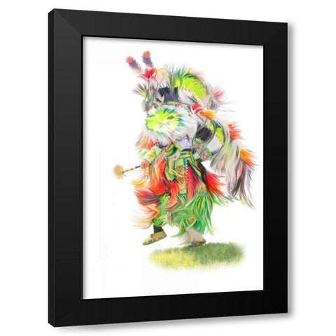 Native Pow Wow Dance Black Modern Wood Framed Art Print with Double Matting by Murdock, Ramona