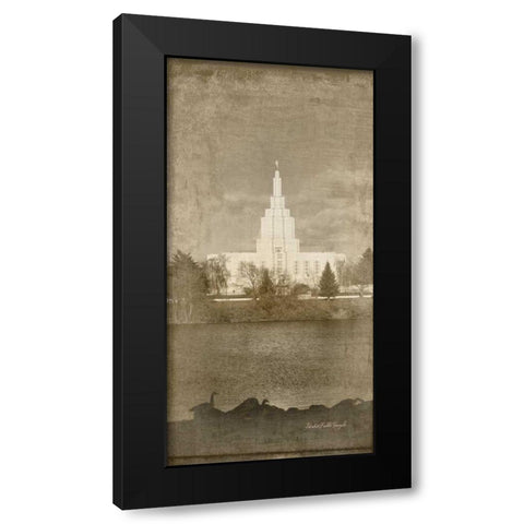 Idaho Falls Temple Black Modern Wood Framed Art Print by Murdock, Ramona