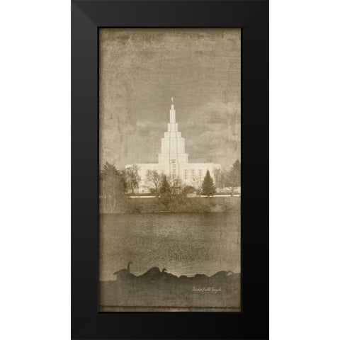 Idaho Falls Temple Black Modern Wood Framed Art Print by Murdock, Ramona