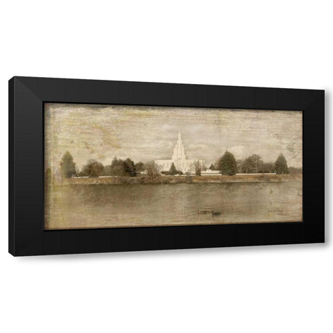 Idaho Falls Temple Landscape Black Modern Wood Framed Art Print by Murdock, Ramona
