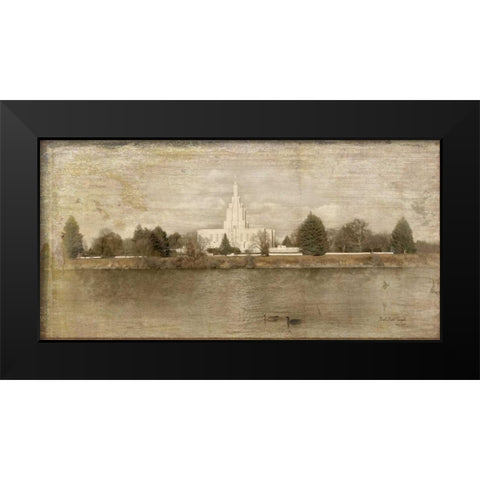 Idaho Falls Temple Landscape Black Modern Wood Framed Art Print by Murdock, Ramona
