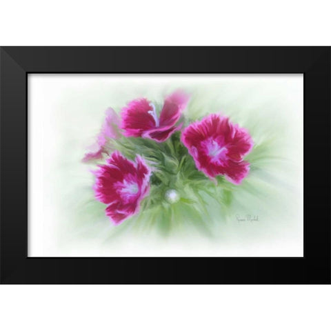 Bachelor Buttons I Black Modern Wood Framed Art Print by Murdock, Ramona