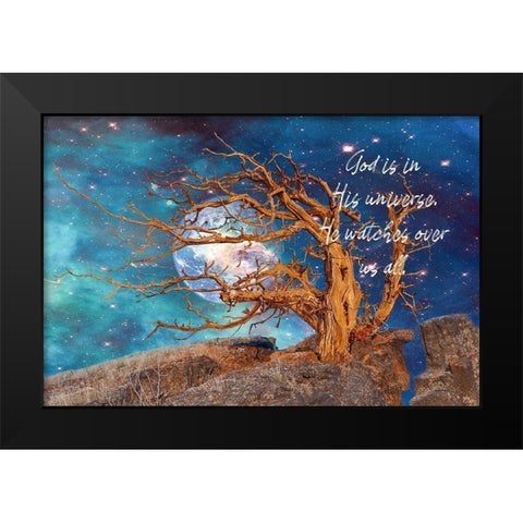 God in His Universe Black Modern Wood Framed Art Print by Murdock, Ramona