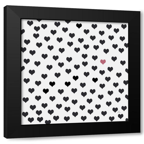 Hearts II Black Modern Wood Framed Art Print by Murdock, Ramona